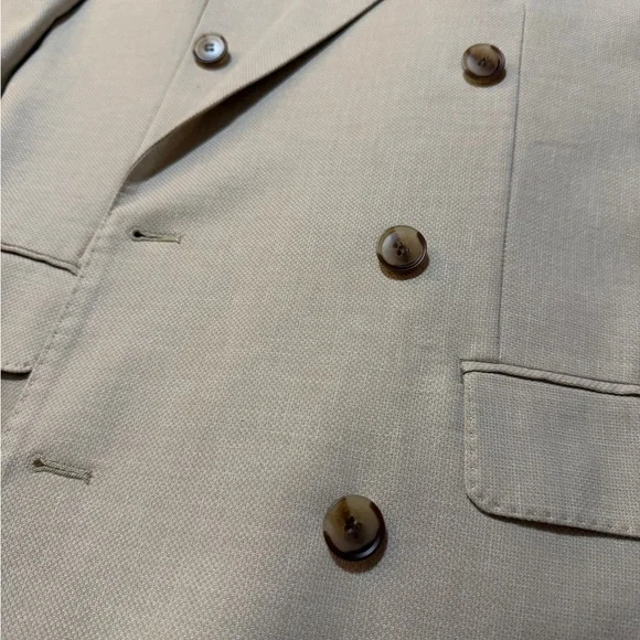 Calvin Klein Men's Beige Double-Breasted Suit